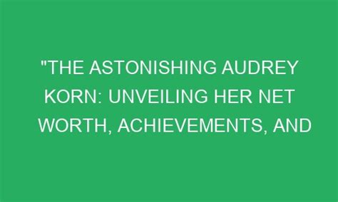 Awards and Achievements in Audrey's Journey