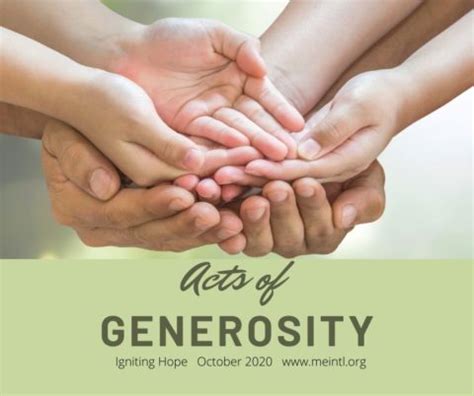 Generous Acts and Compassionate Giving