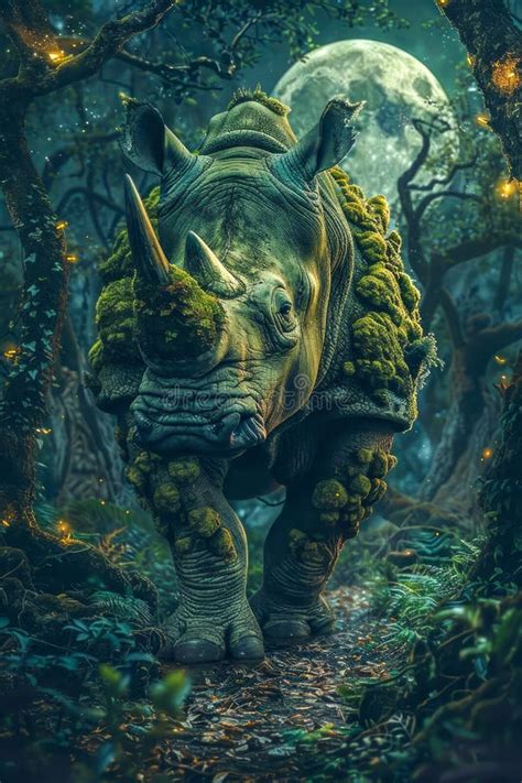 A Glimpse into the Enchanted Realm of the Majestic Rhino Elephant