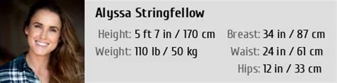 Alyssa Stringfellow's Body Measurements