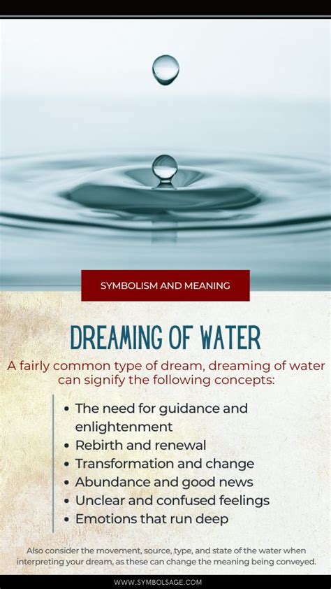 An Insight into the Symbolic Meaning of Water in Dreams