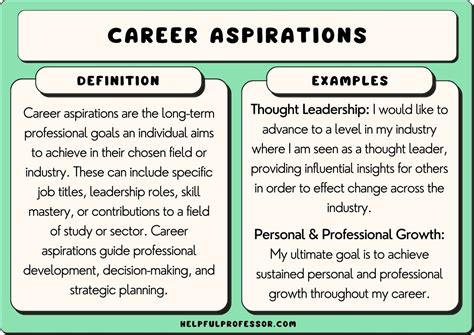 Aspirations and Professional Objectives