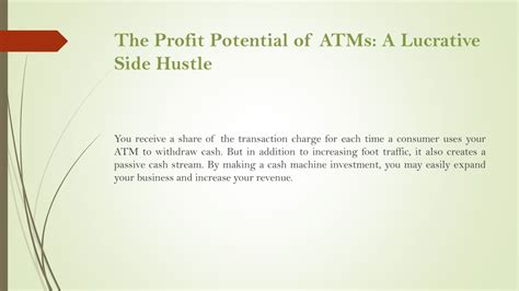 Assessing the Profit Potential of an ATM Venture