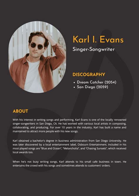 Biographical Details of the Talented Musician