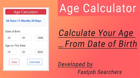 Birth date and age