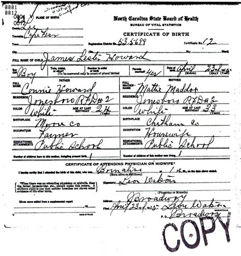 Birthdate and Place of Origin