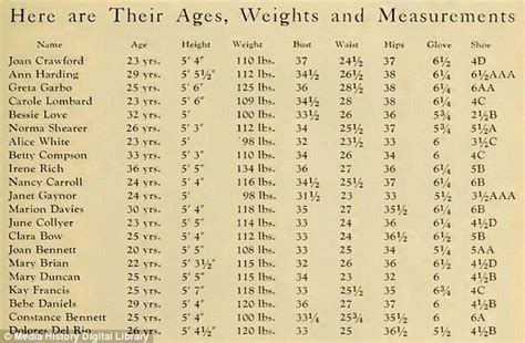 Body Statistics of the Hollywood Star