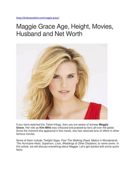 Calculating Maggie Grace's Net Worth