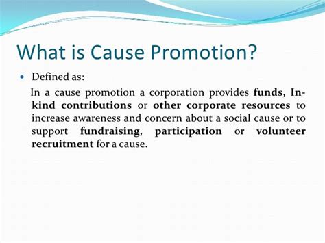 Contributions to Society and Promotion of Causes