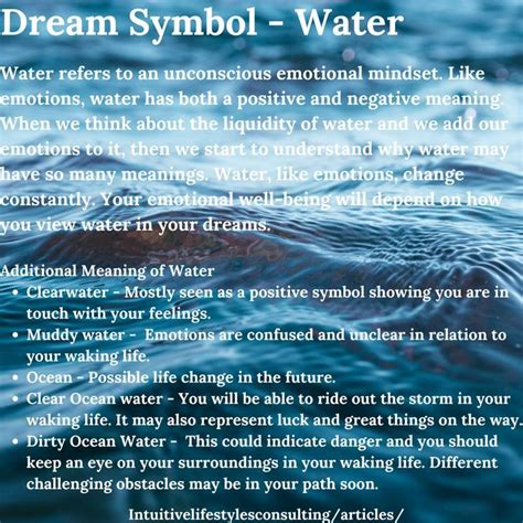 Deciphering Dream Symbols: Water as a Vital Source of Life and Regeneration