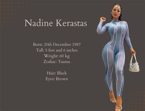 Details of Nadine Kerastas' Age, Height, and Physique