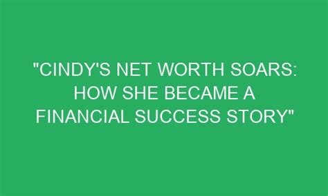 Discover Cindy's Financial Success Story