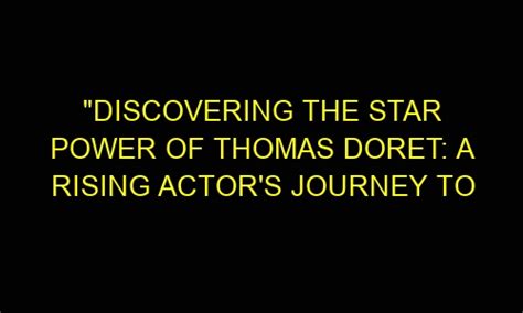 Discovering the journey to fame