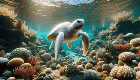 Dive into the Realm of the Magnificent Albino Marine Turtle