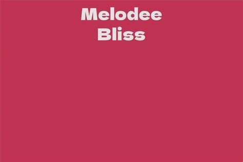 Early Life and Childhood of Melodee Bliss