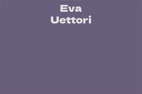 Education and Career Journey of Eva Uettori