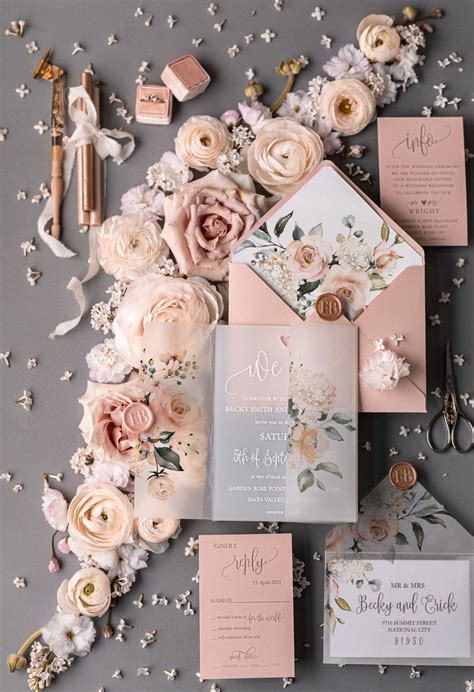 Elegant and Romantic: Wedding Invitations with Floral Accents