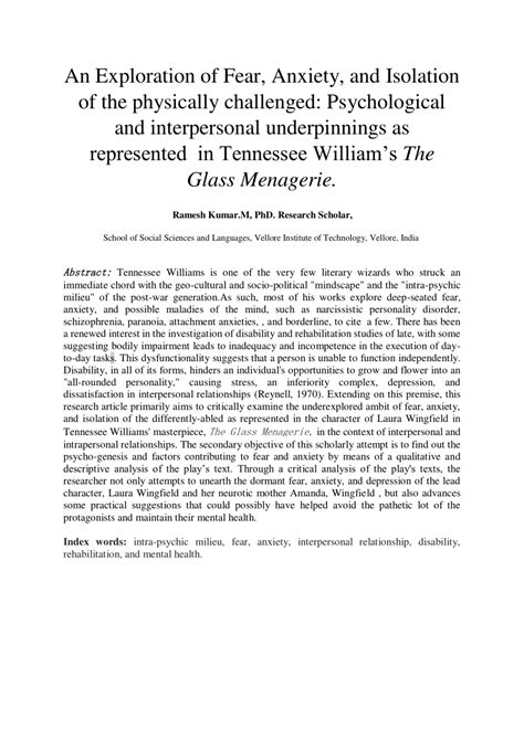 Exploring Fear and Anxiety: Possible Psychological Interpretations