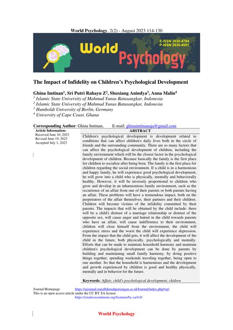 Exploring the Impact of Infidelity on Children: A Psychological Perspective