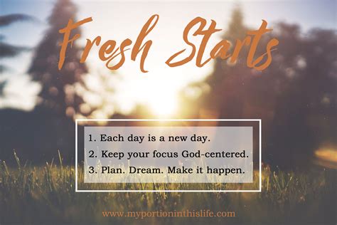 Exploring the Meaning of Fresh Starts