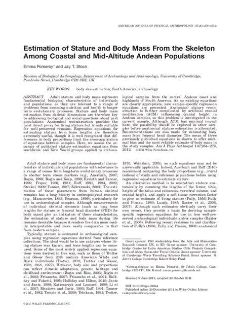 Exploring the Stature and Mass of Marie Macritchie