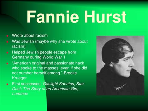 Fannie Hurst: Literary Influence