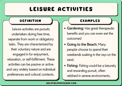 Favorite Hobbies and Leisure Activities