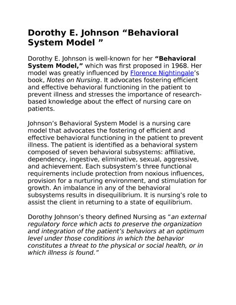 Financial Assessment of Dorothy Johnson