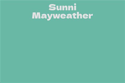 Financial Situation and Income of Sunni Mayweather