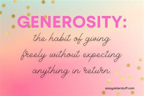 Generosity and Kindness