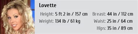 Height and Body Measurements of Lovette