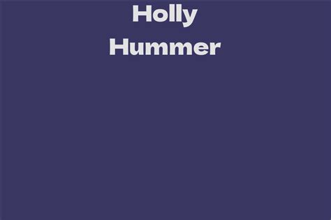 Holly Hummer's Philanthropic Work