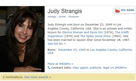 Judy Strangis: Interesting Tidbits and Trivia