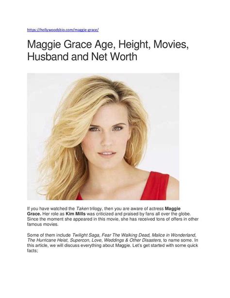 Maggie Grace: Biography, Age, Height