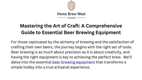 Mastering the Art of Crafting an Exquisite Brew