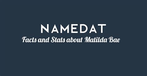 Matilda Bae's Personal Life and Relationships