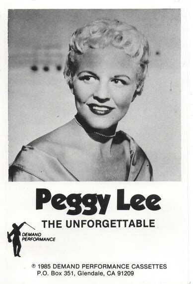 Peggy Lee's Unforgettable Performances