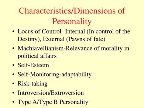 Physical Attributes and Measurements of the Esteemed Personality