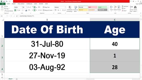 Precise Age and Birthdate