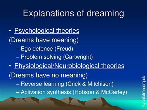 Psychological Explanations for Such Dreams