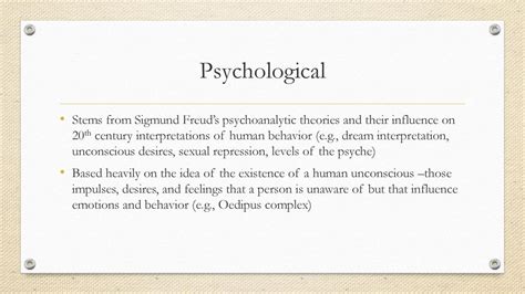 Psychological Interpretations: The Complex Tangle of Unconscious Desires