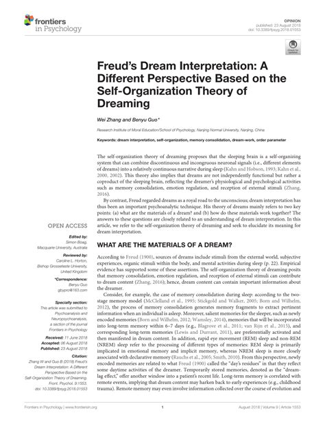 Psychologists' Perspectives on the Interpretation of Dreams