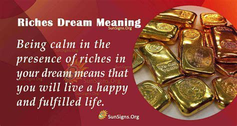 Riches in Dreams: The Symbolic Significance