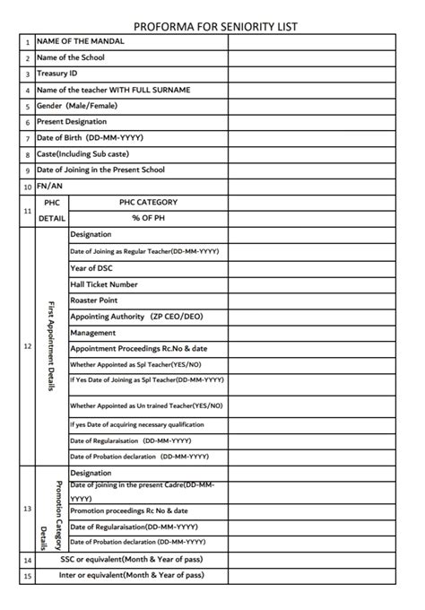 Seniority and Private Particulars