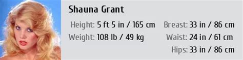 Shauna Grant's Height and Body Measurements