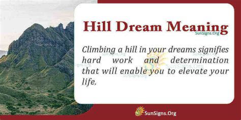 Symbolic Significance of the Hill in Dreams