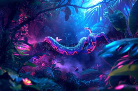 The Enigmatic Nature of Dreams Featuring a Mystical Serpent in a Radiant Hue 