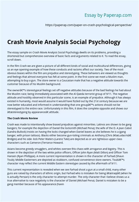 The Fear of Crashing: Analyzing the Psychology