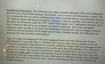 The Historical Background and Disputes Surrounding the Act of Euthanasia