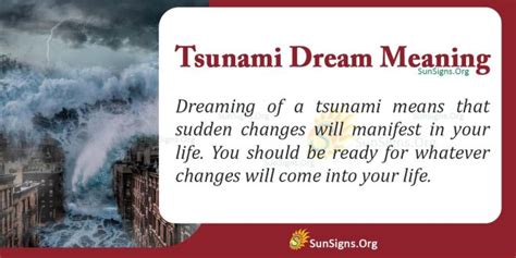 The Meaning of Tsunami Imagery in Dreams